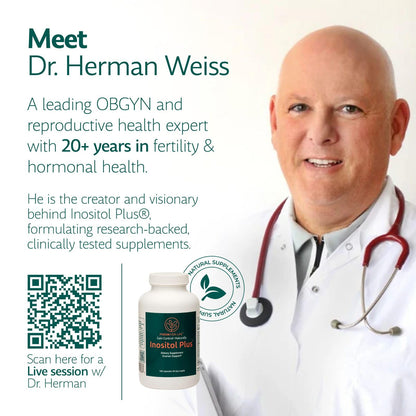 Inositol Plus Supplement for Women | Ovarian Health, Hormone Balance, Fertility, Ovulation | 40:1 Myo-Inositol D-Chiro & 12 Ingredients | Developed by Medical Doctor | 120 Capsules