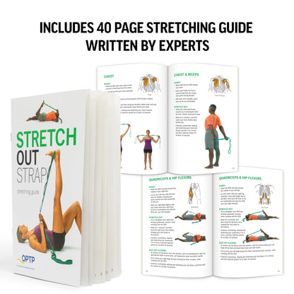 OPTP The Original Stretch Out Strap with Exercise Book, USA Made Top Choice Stretch Out Straps for Physical Therapy, Yoga Stretching Strap or Knee Therapy Strap