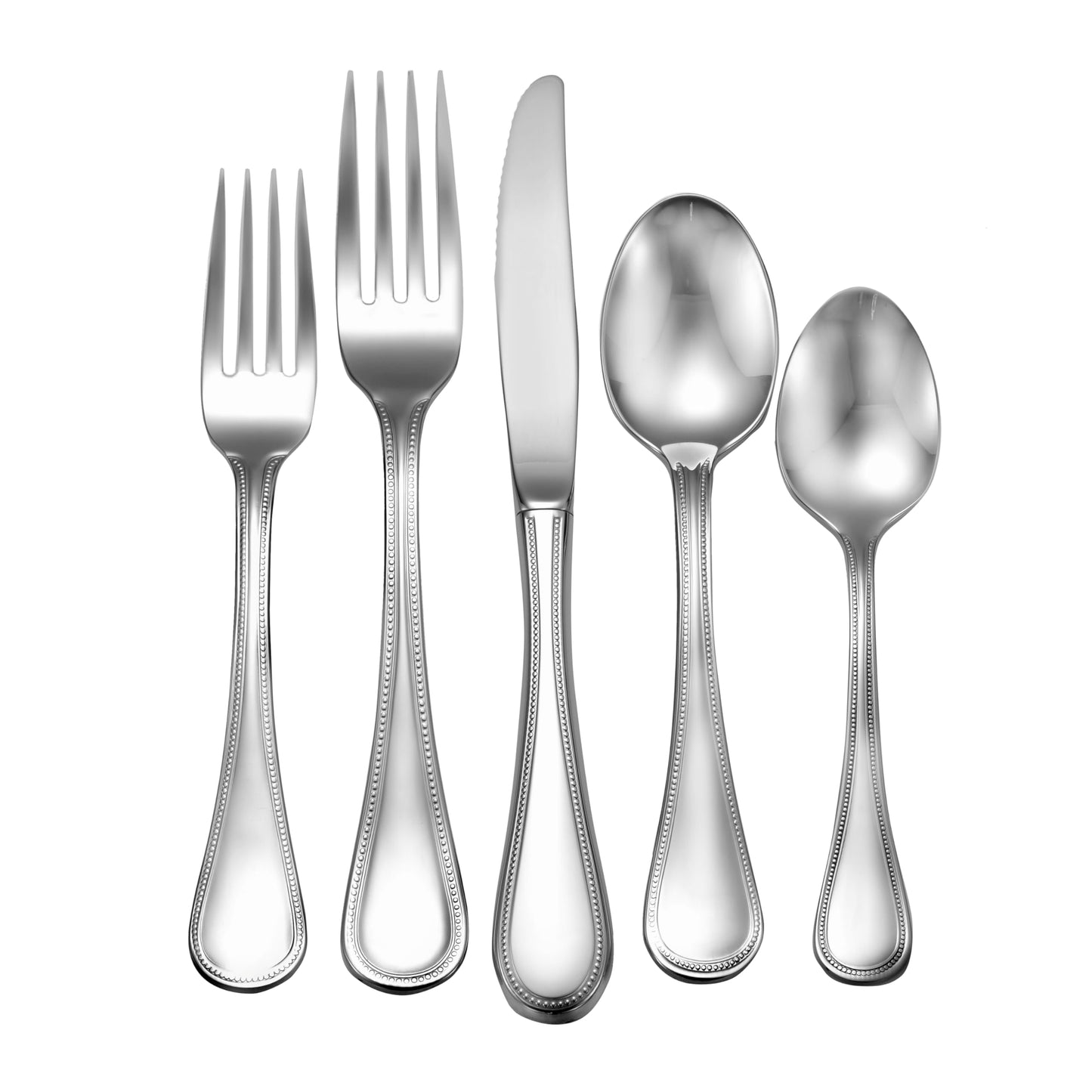 Liberty Tabletop Pearl 45-piece 18/10 Flatware Set Service for 8, Includes Serving Pieces Silverware Made in USA