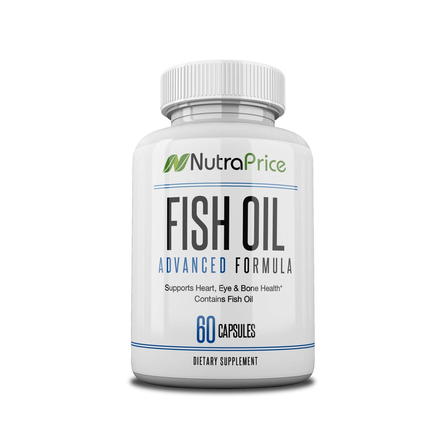 NutraPrice Fish Oil 2000 mg Omega-3 Fatty Acids EPA and DPA, Daily Supplement for Men and Women, Advanced Formula to Support Heart, Eye, Bone, Joint Health, Made in USA, 60 Soft Gel Capsules (1pk)