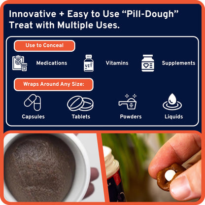 Ultra Easy Pill-Dough Treat Paste Wrap for Dogs & Cats - Forms a Custom Pocket to Hide Pet Medications - Pro Line