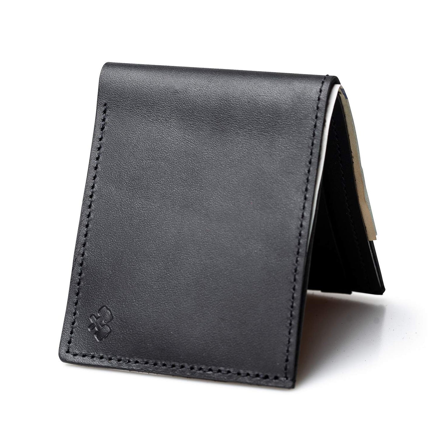 Main Street Forge Bifold Leather Wallet For Men | Made in USA | Mens Bifold Wallets | American Made | Midnight Black