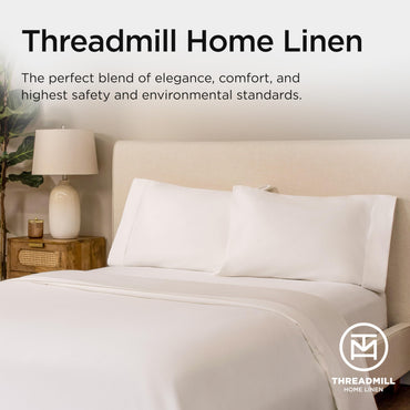 Threadmill 100% American Supima Cotton Sheets, Sheet Set 1000 Thread Count Luxury 4 PC Luxury Bedding Set, Hotel Quality Sateen Weave, Hotel Sheets with Elasticized Deep Pocket