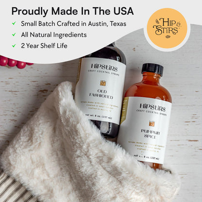 HipStirs Old Fashioned Mix - Our Artisan Old Fashioned Syrup uses Real Blood Orange Bitters for Cocktails to Make it a Rich and Timeless Winter Drink Mixer (8 Fl Oz)