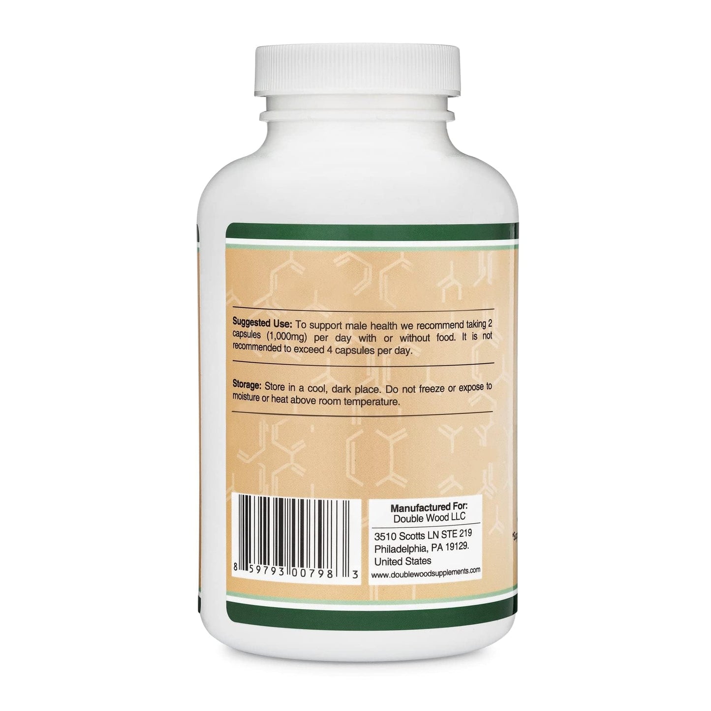 Tribulus Terrestris for Men (Purest 95% Saponin Content) 210 Capsules, 1,000mg Concentrated Fruit Extract (Third Party Tested, Vegan Safe, Non-GMO) for Stamina and Energy by Double Wood