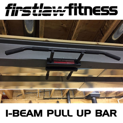 Firstlaw Fitness - 600 LBS Weight Limit - I-Beam Pull Up Bar - Long Bar with Bent Ends - Durable Rubber Grips - Red Label - Made in the USA!