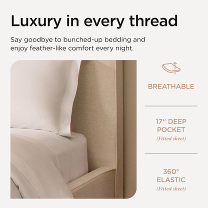 Threadmill 100% American Supima Cotton Sheets, Sheet Set 1000 Thread Count Luxury 4 PC Luxury Bedding Set, Hotel Quality Sateen Weave, Hotel Sheets with Elasticized Deep Pocket