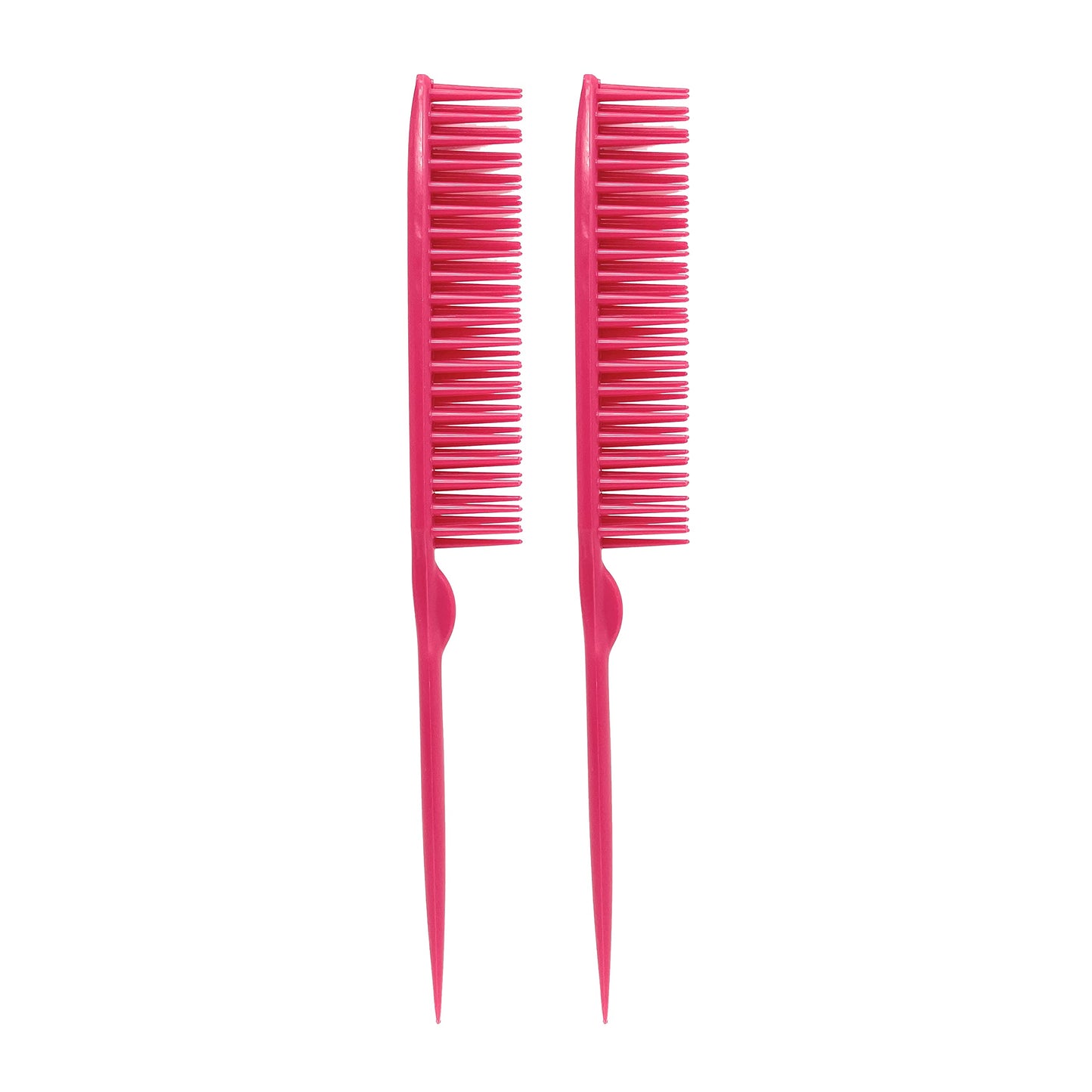 Allegro Combs 60 Parting Three Row Combs Salon Hairstylist Hairdresser Detangle Combs For Natural Hair And Wigs For Curly Hair Made In The Usa 2 Pcs. (Pink)