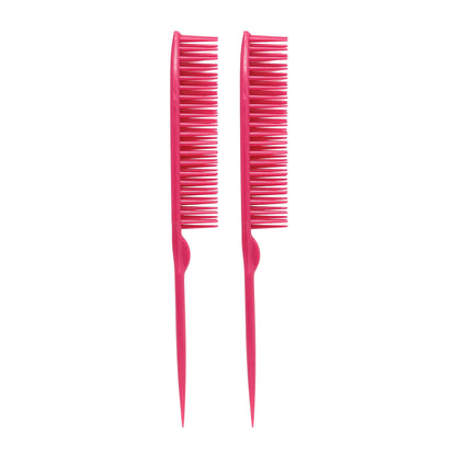 Allegro Combs 60 Parting Three Row Combs Salon Hairstylist Hairdresser Detangle Combs For Natural Hair And Wigs For Curly Hair Made In The Usa 2 Pcs. (Pink)