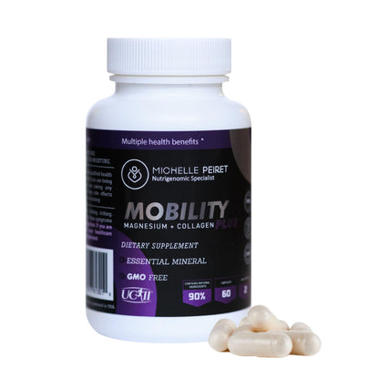 Michelle Peiret Mobility - Magnesium + Collagen Supplement with Hyaluronic Acid & Vitamin C | Supports Bones, Joints & Muscles | Gluten-Free & Non-GMO | 60 Capsules for Men & Women