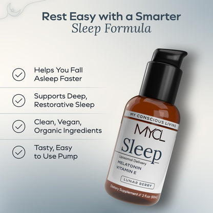 Sleep Liposomal Supplement with Low-Dose Liquid Melatonin Kids and Adults - Relaxation Aid, Deep Restorative Sleep Support - Vegan and Clean - Advanced Absorption - Berry Flavor - 60 Pump Servings