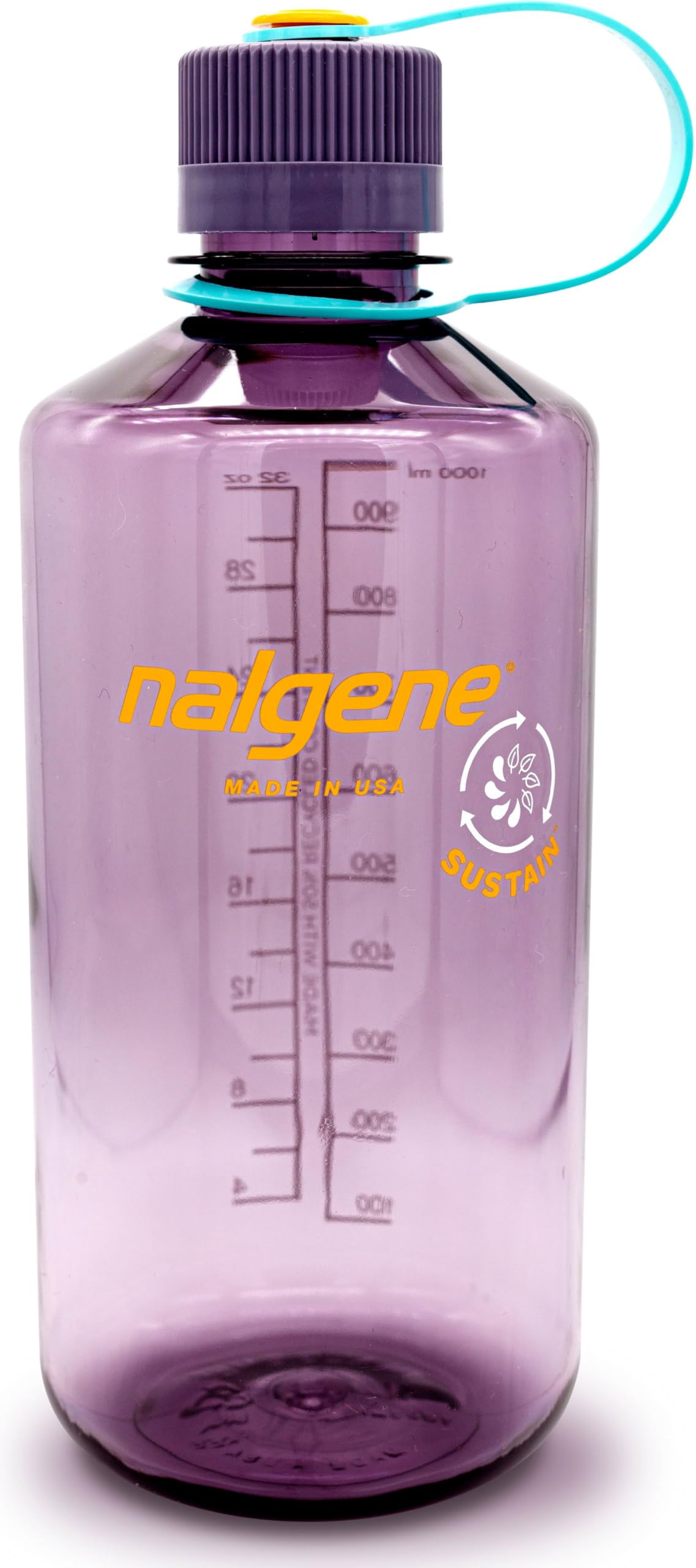 Nalgene Leak Proof Tritan BPA-Free Water Bottle - 32 oz Narrow Mouth - Made in the USA for Outdoor Use & Daily Hydration (Aubergine)