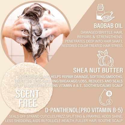 Luxiny Unscented Shampoo Bar for all hair types is Vegan, Sulfate Free and Made in USA. Get up to 60 Washes at Home or use as a Travel Shampoo. Great for strenghtening shampoo for sensitive skin.