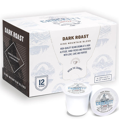 Crockett K Cups Coffee – Bold Dark Roast Coffee Pods with Rich Flavor, Full-Body Aroma & Smooth Finish – Convenient Single Serve for All-Day Energy, Focus & an Unforgettably Good Brew