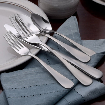 Liberty Tabletop Satin Annapolis 60 Piece Silverware Set Service for 12 Flatware Made in America USA