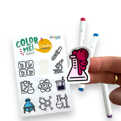 A Brighter Year Color-Your-Own Sticker Bundle, Space & Science Edition -3-Pack of 8.5” x 5.5” Sheets of 10 Stickers Each – Each Sticker is 1.5-2” x 2-3”, Notebooks, Planner, Gift Wrap