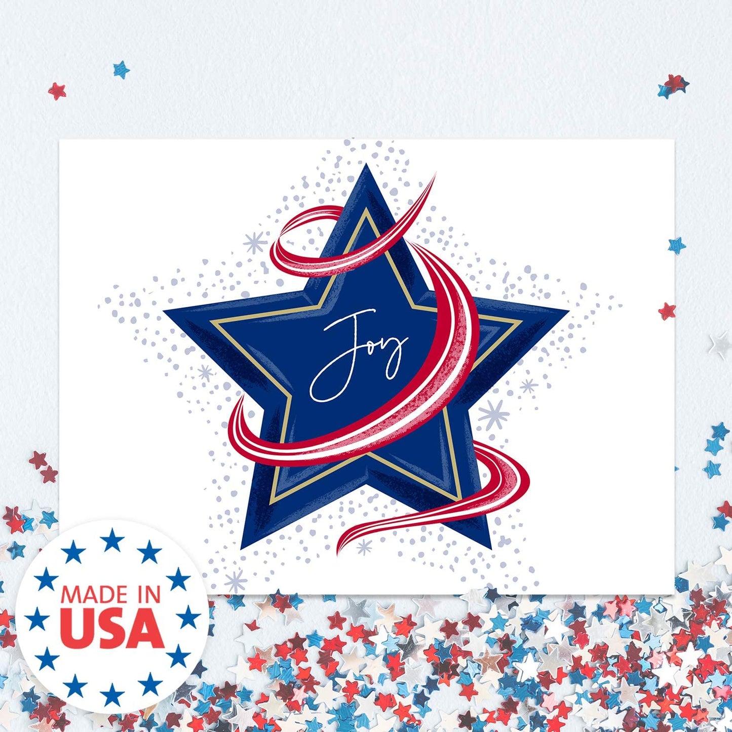 Patriotic USA Christmas New Years Cards / 24 Holiday Greeting Notecards And Envelopes/Four Seasonal American Designs/Made In The USA