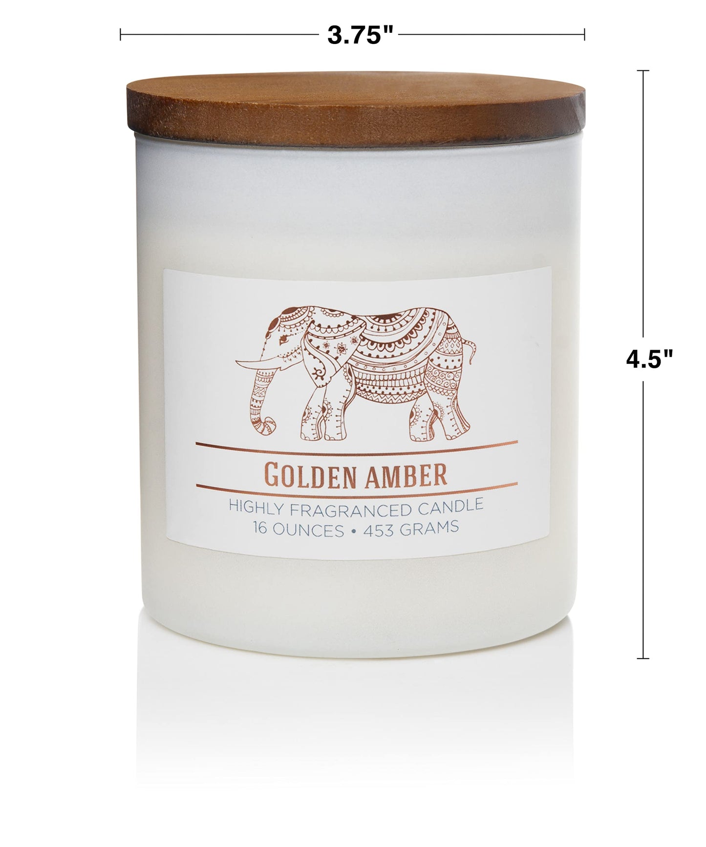 CAROLINA Golden Amber Scented Candle, 16 oz Wellness Relaxing Aromatherapy Candle, 2 Wick White Jar Soy Blend Wax, Candles for Home, 60H Burn - Made in The USA