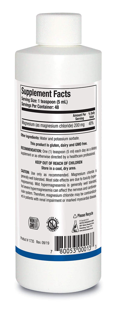 Biotics Research Aqua Mag-Cl™ Easy to Take Liquid Formula, 200 mg Magnesium, Bioavailable, Promotes Relaxation, Cardiovascular Health, Bone Strength, Improves Sleep 8 Fluid Ounces