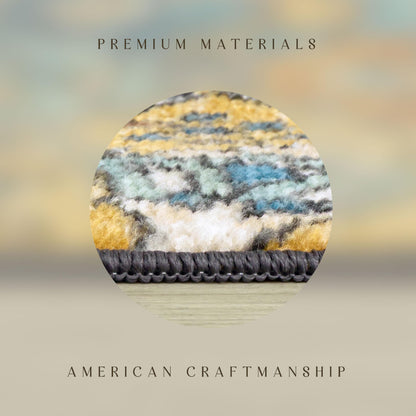 Maples Rugs Sutton Oriental Area Rugs – Made in USA – Washable, Non Slip Indoor Carpet for Entryway, Foyer, Kitchen, and Bathroom, 20" x 34", Blue/Orange