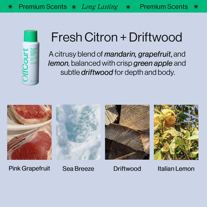 OffCourt - Natural Deodorant Body Spray for Men and Women - Aluminum Free - Whole Body Deodorant for Women and Men – Variety Pack of Citrus and Fig Leaves Scents, 3.4 Ounce (Pack of 2)
