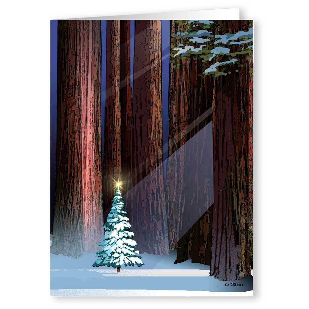 Stonehouse Collection |Christmas Tree in the Forest Holiday Card | 18 Christmas Cards & Envelopes | USA Made- Winter Holiday Forest (Standard)