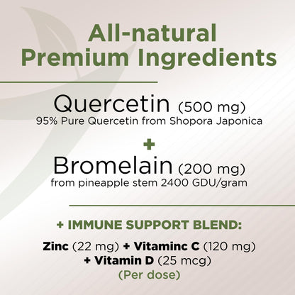 Gade Nutrition Quercetin with Bromelain Vitamin C and Zinc Vitamin D3 | Immune Support Supplement in Capsules | Non-GMO, Gluten-Free, Vegan | Made in The USA | 2 Month Supply