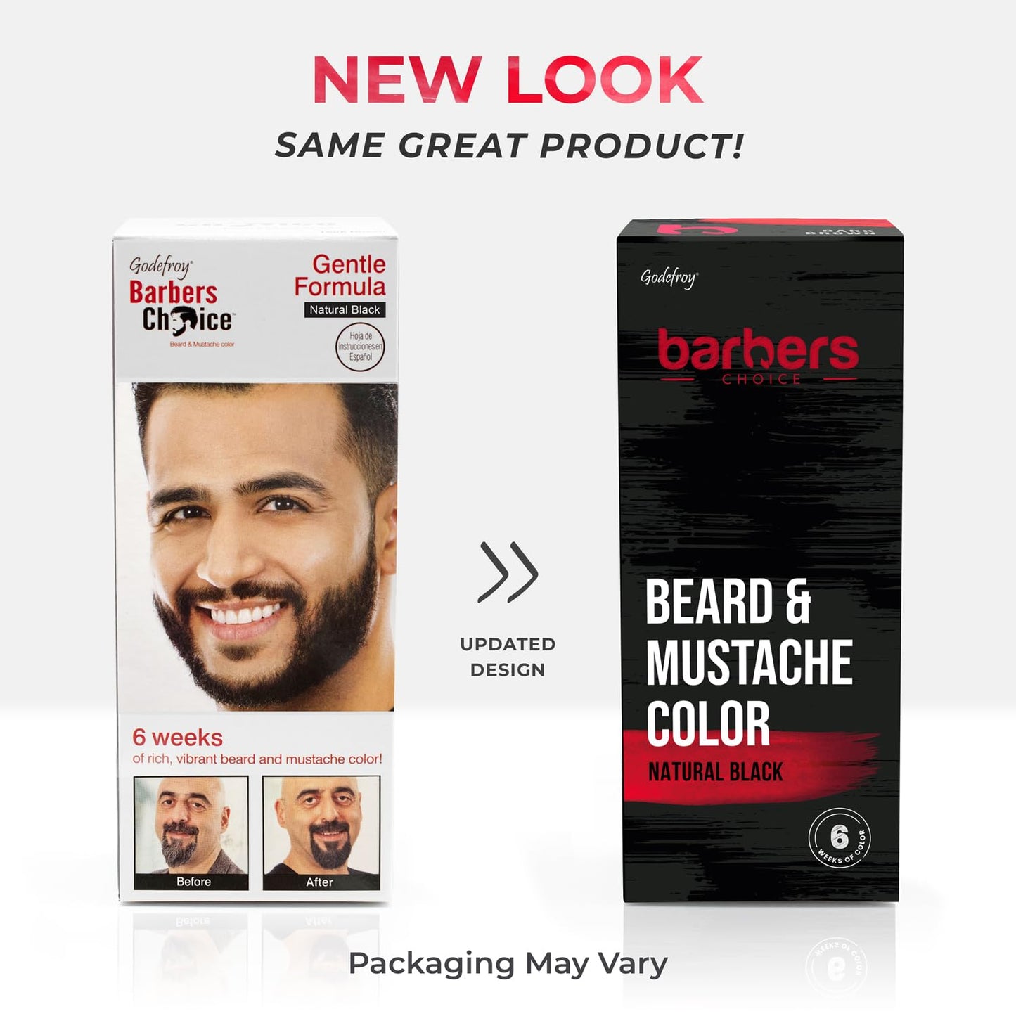 Godefroy Barbers Choice 3 Application Beard and Mustache Dye For Men, 6 weeks of Cover For Gray Facial Hair, Natural Black