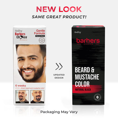 Godefroy Barbers Choice 3 Application Beard and Mustache Dye For Men, 6 weeks of Cover For Gray Facial Hair, Natural Black