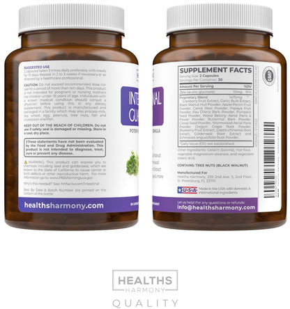 Intestinal Guard (Non-GMO) - Potent Natural Formula with Wormwood, Black Walnut, Goldenseal, PAU D'Arco, Clove, Garlic, More - All in One Supplement - 60 Capsules (No Pills)