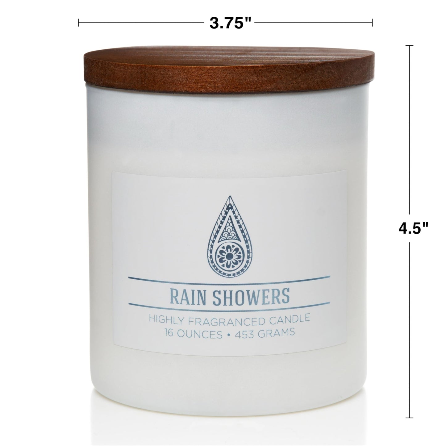 Carolina Rain Showers Scented Candle, 16 oz Wellness Relaxing Aromatherapy Candle, 2 Wick White Jar Soy Blend Wax, Candles for Home, 60H Burn - Made in The USA