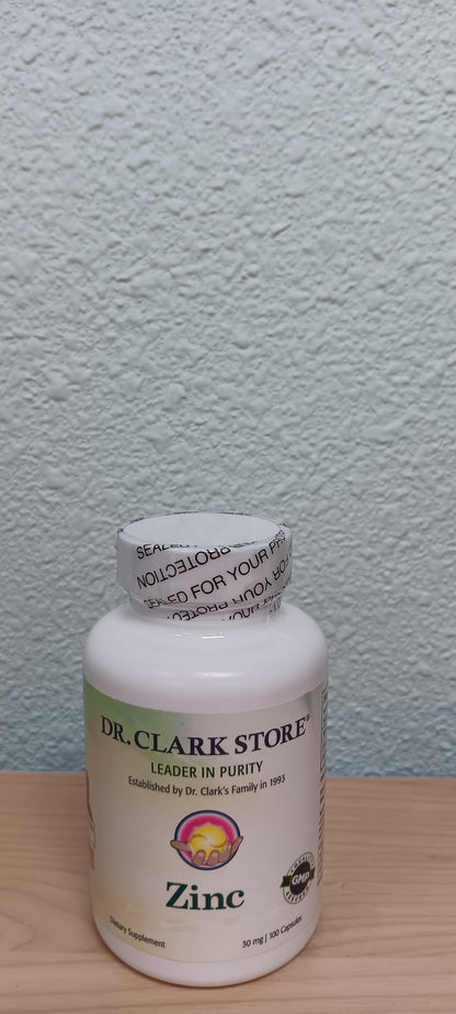 Dr Clark ZThyroid Support Immune System Support Chelated zinc Enhanced Absorption Blood Sugar Regulation Growth enzymatic antioxidant inc Bisclycinate, 30mg, 100 Gelatin Capsules