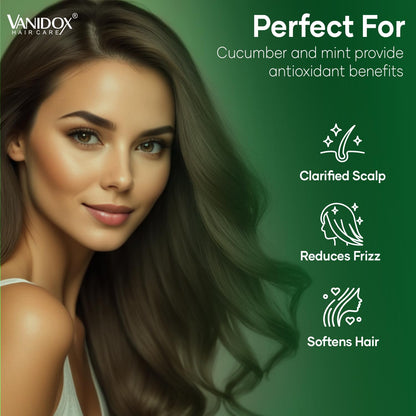 VANIDOX Carbonic Acid Shampoo for Men and Women with DHT Blockers - Made in USA - Stimulates Hair Growth, Scalp Exfoliator, Sulfate Free Shampoo with Biotin and Tea Tree Oil (16 Fl Oz)