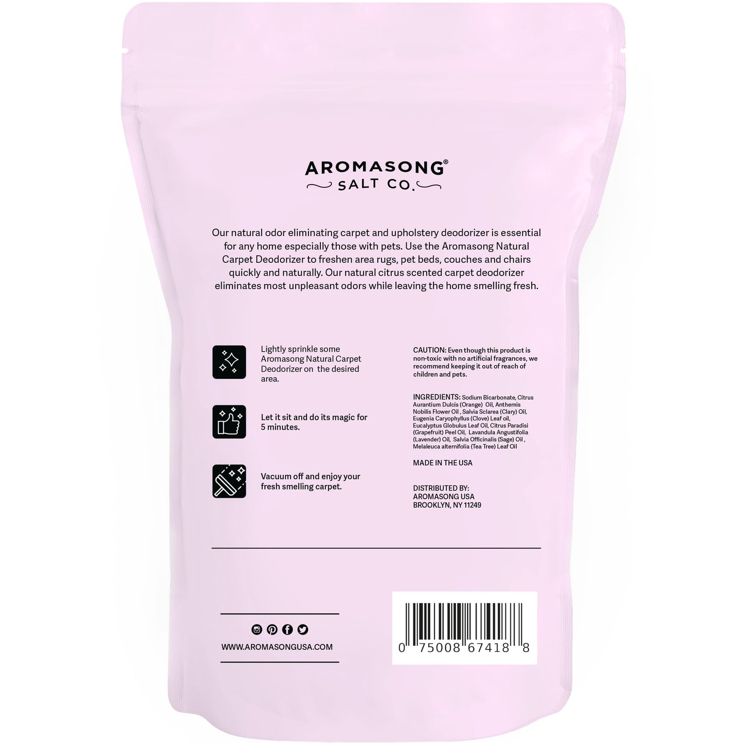 Aromasong Carpet Deodorizer Powder- 100% Natural Lavender Carpet Freshener - Safe For Pets - Upholstery Deodorizer - Effective Pet Odor Eliminator For Strong Odor & Pet Urine - 3 Lb.