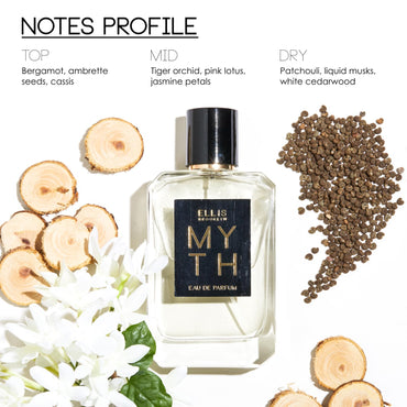 Ellis Brooklyn Myth Body Oil - Scented Body Oils for Women, Fragrance Body Oil for Women, Bergamot & Jasmine, Cedarwood Musk Oil, 3.2 Fl Oz