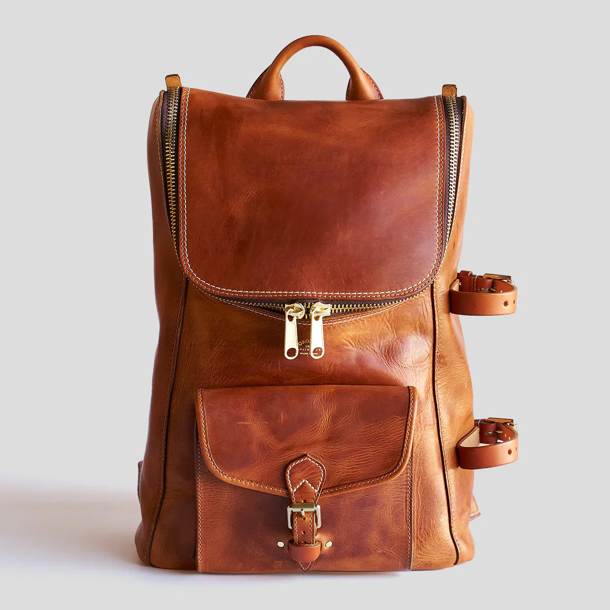 Americana Zip Top Backpack #750 | Tan | Coronado Leather – USA Products ...