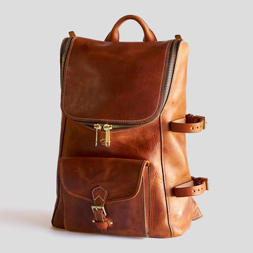 Americana Zip Top Backpack #750 | Tan | Coronado Leather