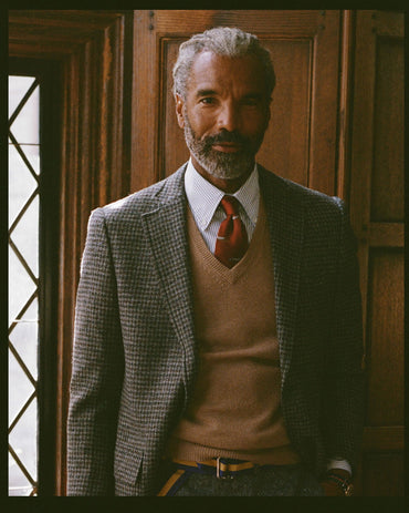 Made-in-USA Grey & Brown Houndstooth Cheviot Tweed Sport Coat - Custom Make