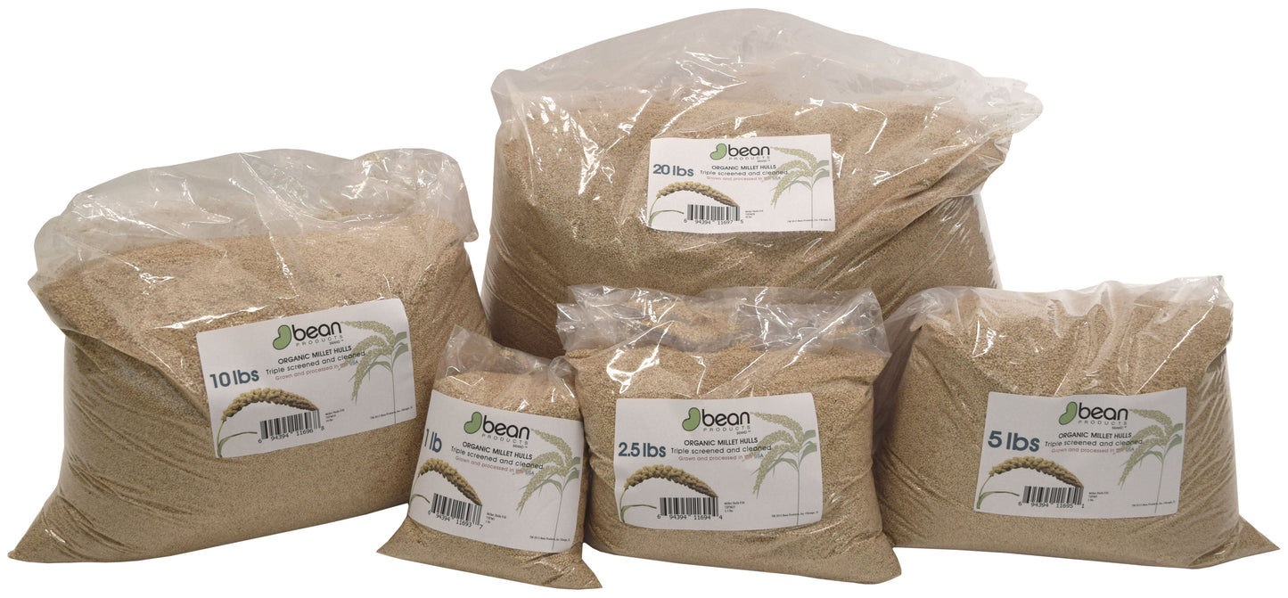 bags of organic millet hulls for crafting dolls toys pillows