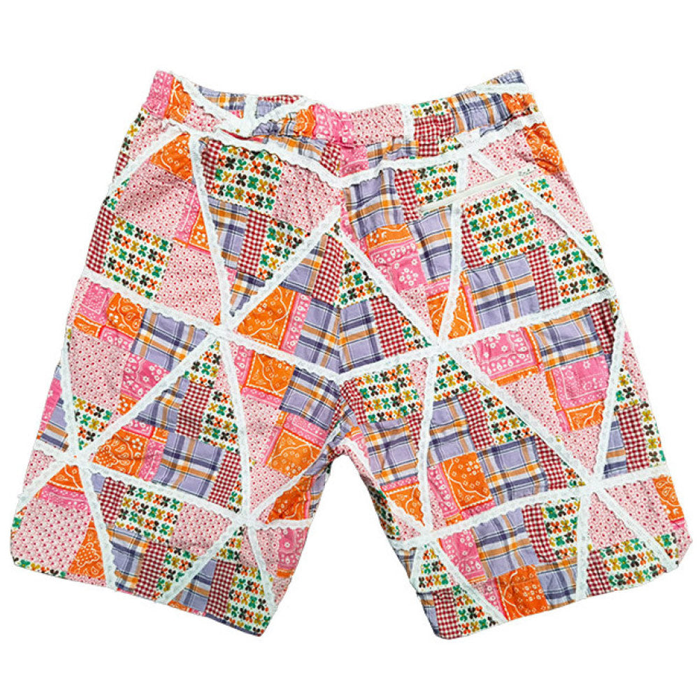 Engineered Garments | BB Shorts 'Orange Cotton Lace Patchwork'