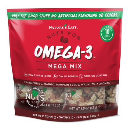 Nature's Eats Omega 3, Mega Mix Snack Pack, 15 Oz