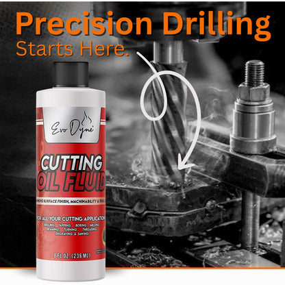 Cutting Oil, Cutting Fluid 8-OZ, Made in The USA | Cutting Oil for Drilling, Tapping, Milling | Professional Grade Fluid - Safe on Metal & Glass by Evo Dyne