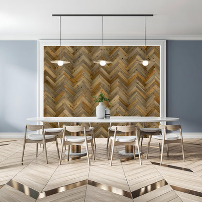 TIMBERCHiC 100% Wood Wall Planks - Made in USA - Peel-and-Stick Wall Panels for Interior Decor - DIY Adhesive Wall Panels, River Plank (3" x 10 Sq Ft)