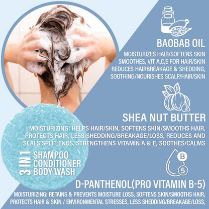 Luxiny Travel Shampoo and Conditioner Bar - Plant-Based, Multipurpose, TSA Compliant, Eco-Friendly, Sulfate & Paraben-Free, Suitable for All Hair Types & Color-Treated Hair, 200 grams, Bay Rum Scent