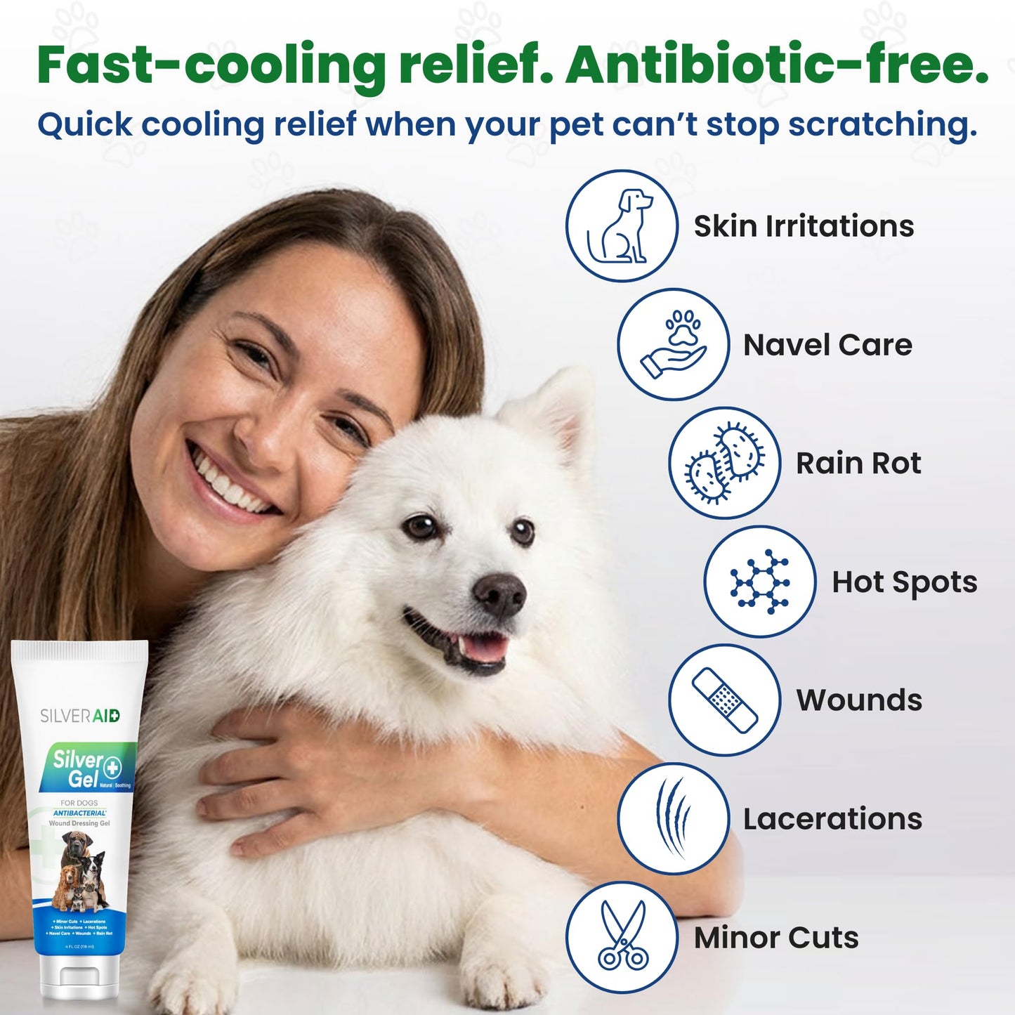 Hot Spot Treatment Gel for Dogs Colloidal Silver Wound Care for Cuts, Bites, Rashes, Skin Irritations & Ulcers, Dog Wound Care Solution, 4.0 Ounces - Vet Recommended & Made in USA