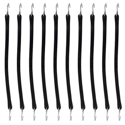 Miloo Rubber Bungee Cords with Hooks - Heavy Duty Tarp and Cargo Straps - Made in USA - 10 Inch Pack of 10
