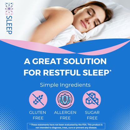EZStrip Sleep Aid Supplement - Berry Flavor, 30 Count - Dissolving Sleep Strips with Melatonin and L Theanine for Support with Falling Asleep - Made in The USA, Sugar and Gluten-Free