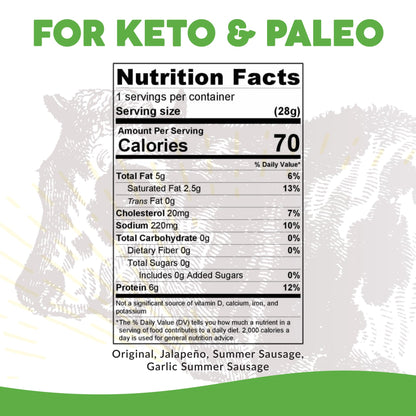 Paleovalley 100% Grass Fed Beef Sticks - Delicious Gluten Free Beef Snack - High Protein Keto Friendly, 40 Count Variety Pack