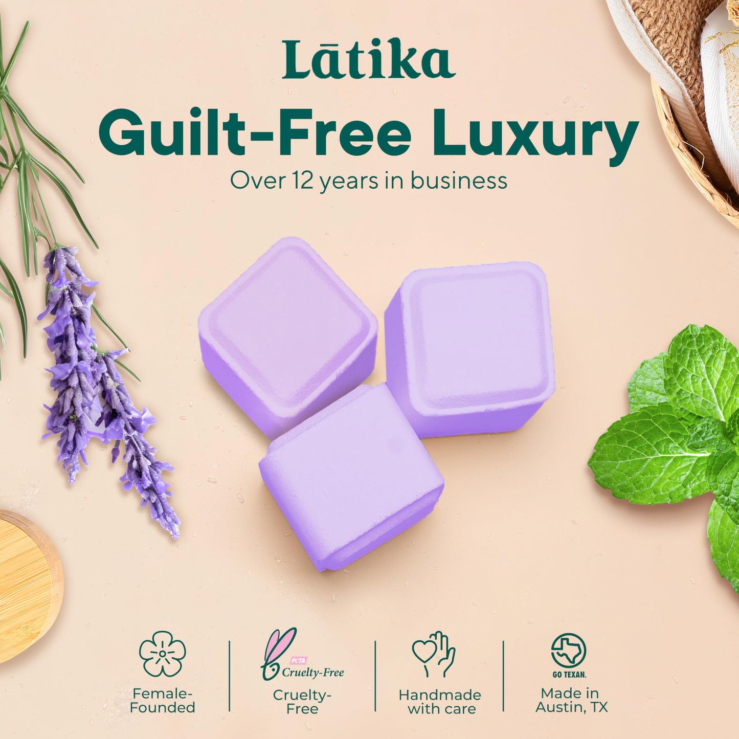 Latika Aromatherapy Shower Steamers - Relax & Focus Pack with Lavender Peppermint Essential Oils - Stress and Anxiety Relief Tablets - Shower Essentials for Women and Men - Relaxing Aromatherapy Gifts