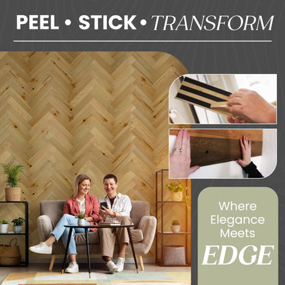 TIMBERCHiC 100% Wood Wall Planks - Made in USA - Peel-and-Stick Panels for Interior Decor - DIY Adhesive Wall Panels, Baxter Blonde (3" x 10 Sq Ft)